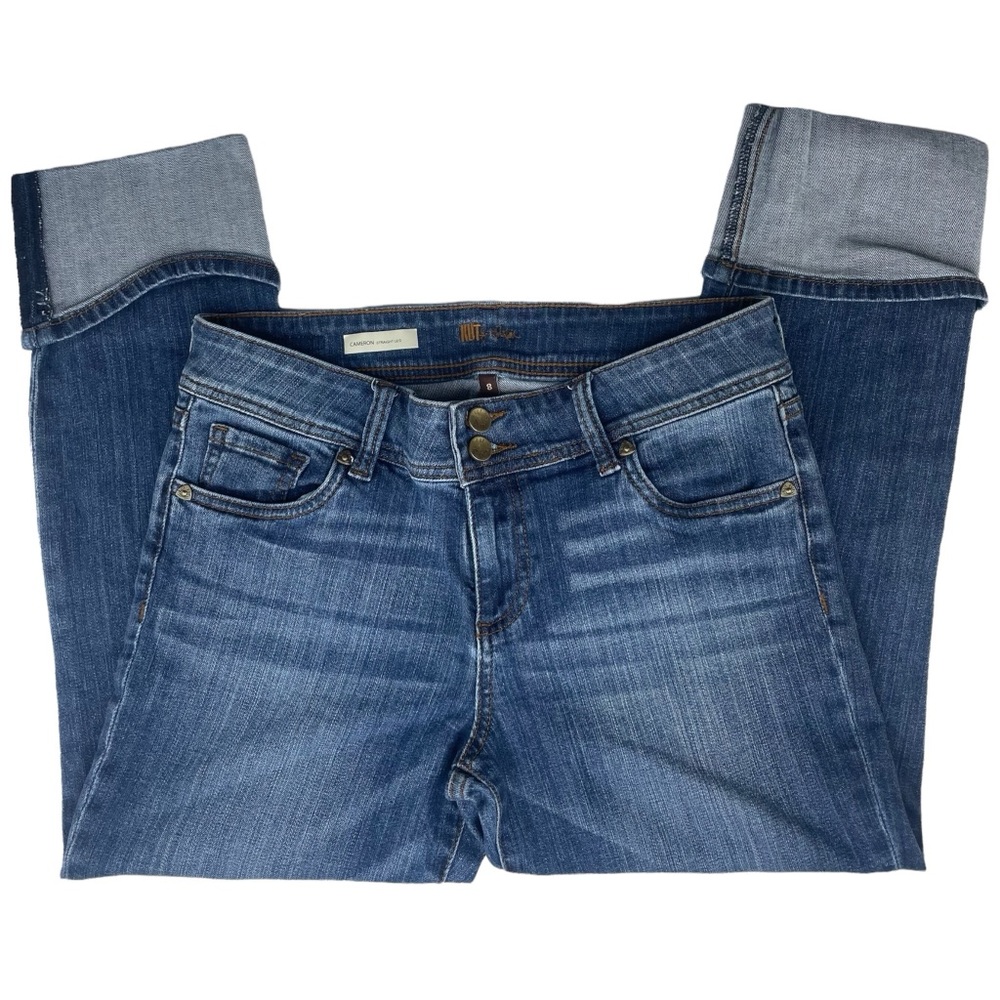 Kut From The Kloth Cameron Straight Leg Cuffed Jeans Sz 8 - Picture 3 of 11